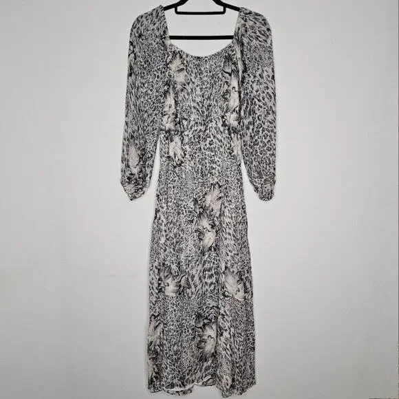 NWT All Saints Women's Gray Patterned Dress Size 2 - Picture 5 of 7